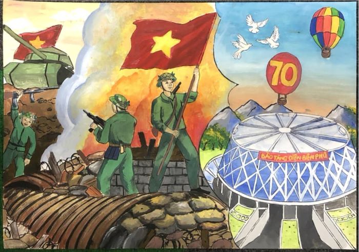 vẽ tranh chiến thắng điện biên phủ 20