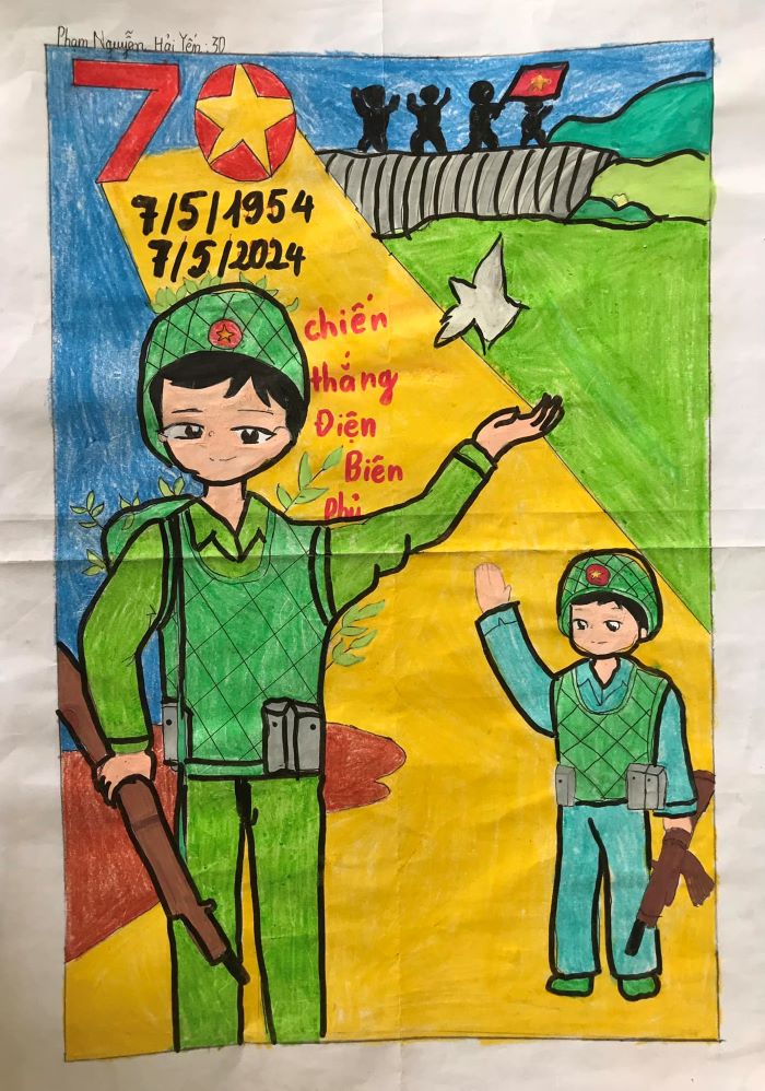 vẽ tranh chiến thắng điện biên phủ 3