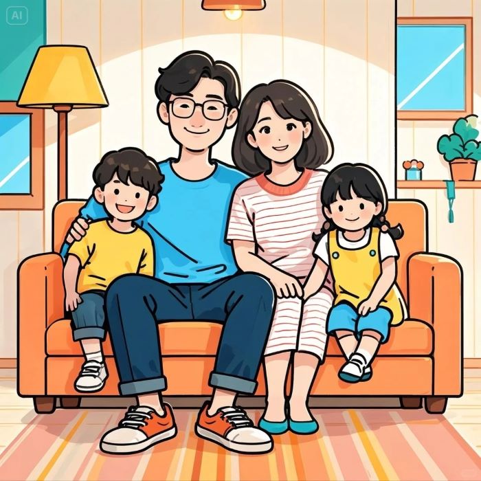 vẽ tranh gia đình 9