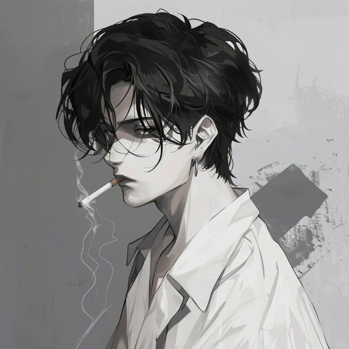 nhân vật nam anime hút thuốc
