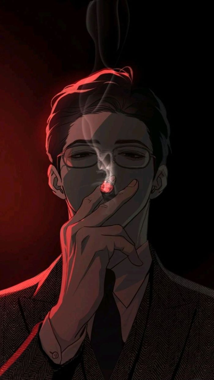 ảnh anime bóng tối hút thuốc
