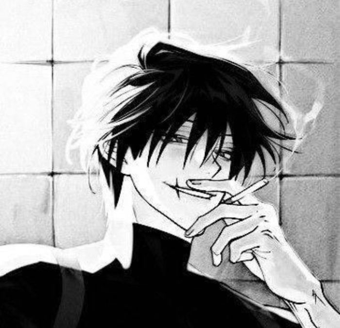 hình anime thần thái hút thuốc