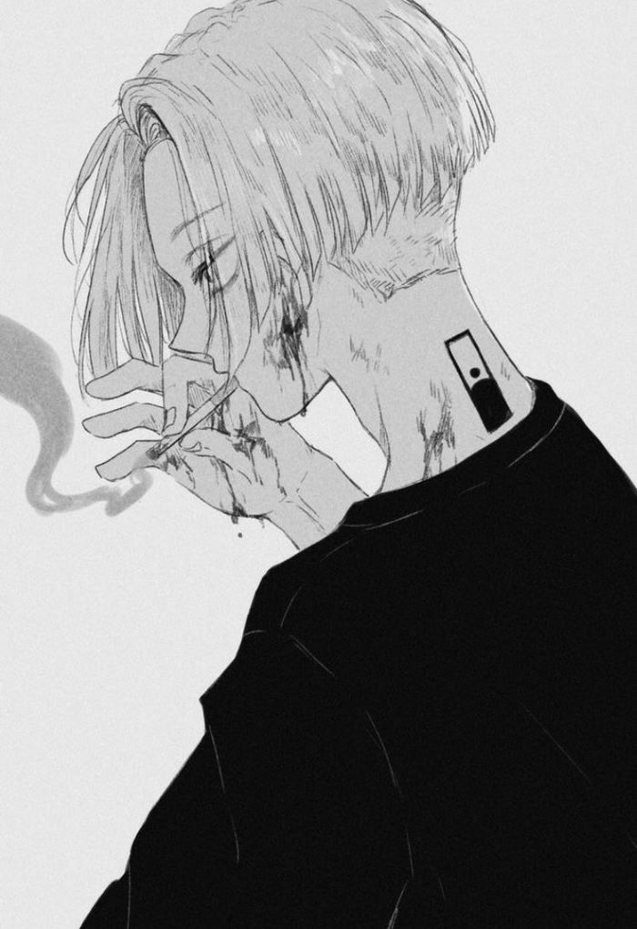 ảnh anime hút thuốc bad boy
