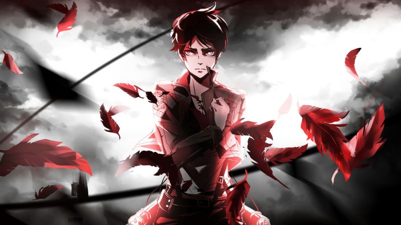 Ảnh Eren tóc dài AOT
