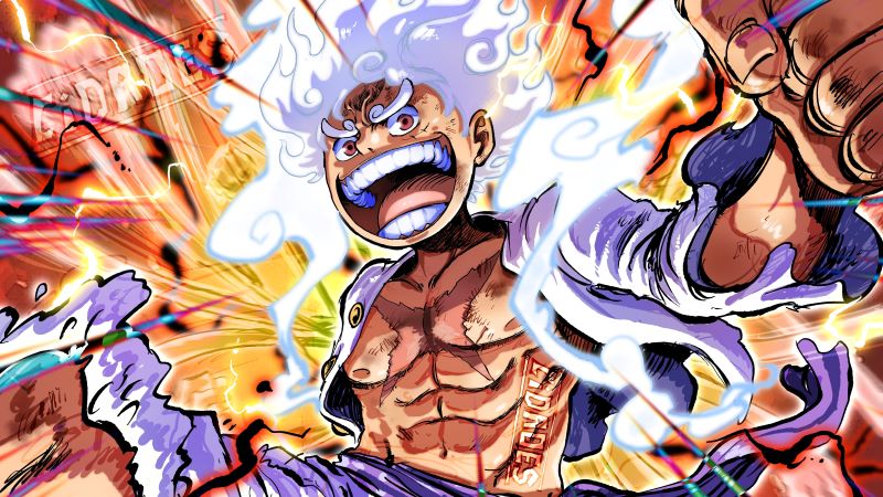 Hình Luffy Gear 5 mặt cười bá đạo

