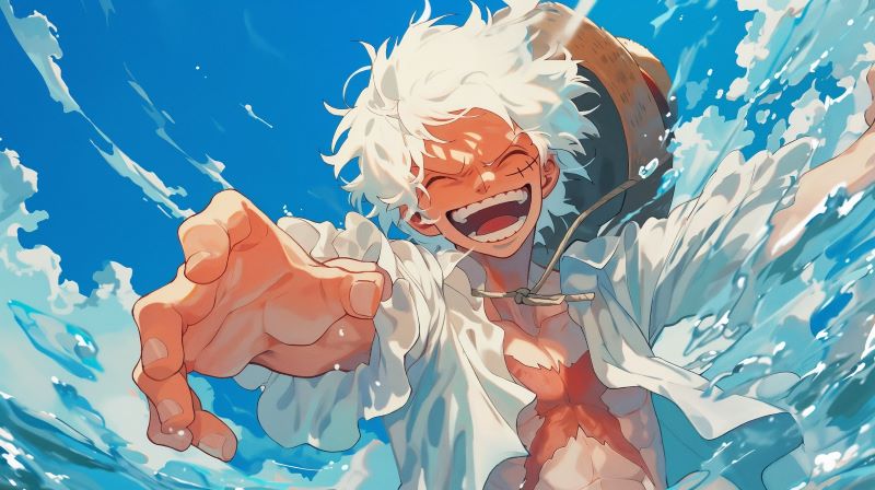 Luffy Gear 5 tạo hình hài hước
