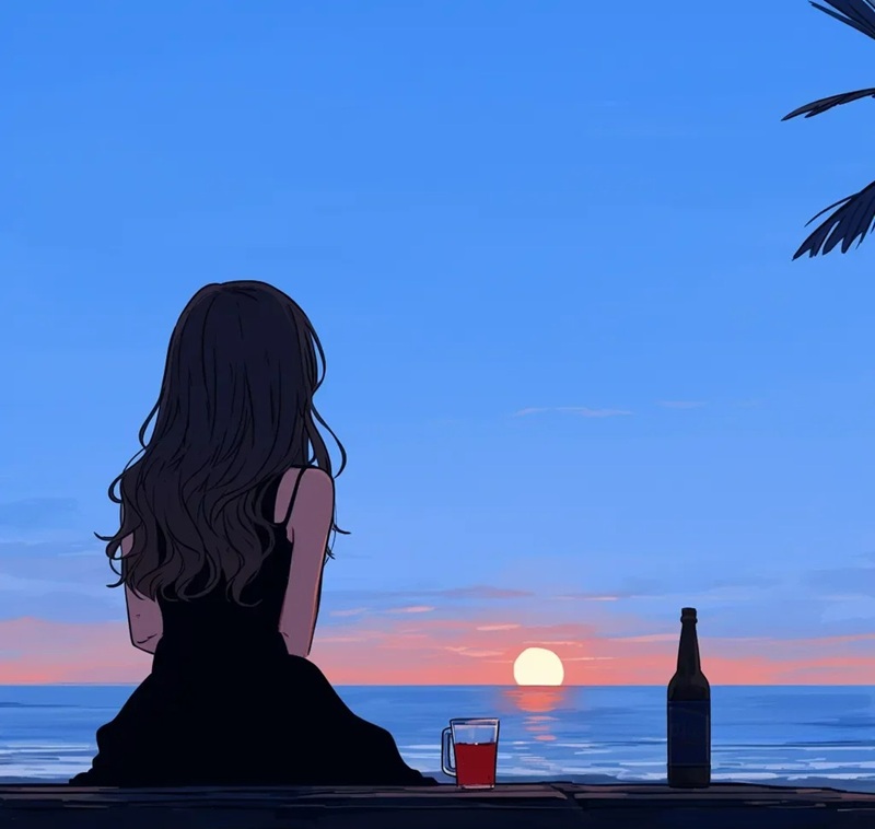 ảnh cô gái buồn quay lưng anime 12