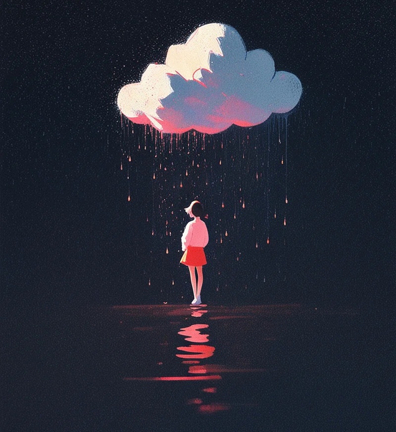 ảnh cô gái buồn quay lưng anime 3