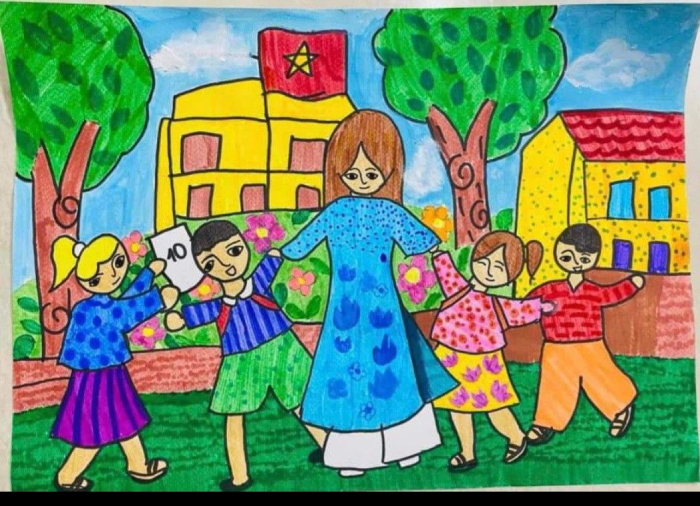 vẽ tranh 20 11 đơn giản đẹp