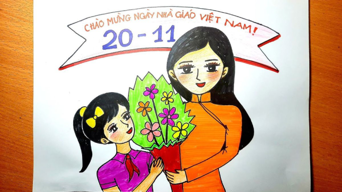vẽ tranh ngày nhà giáo việt nam 2
