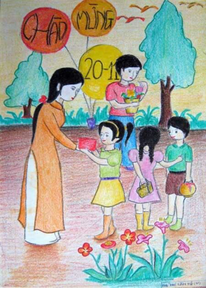 vẽ tranh ngày nhà giáo việt nam 4