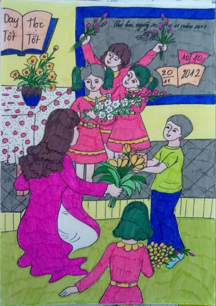 vẽ tranh ngày nhà giáo việt nam 5