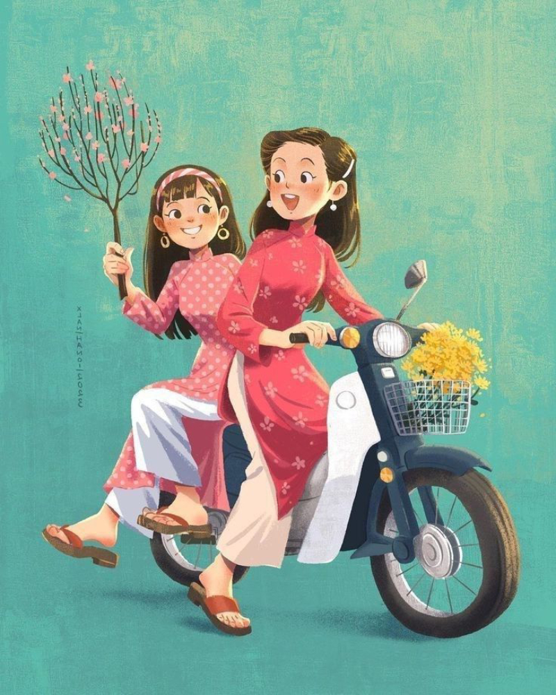 vẽ tranh ngày tết 11