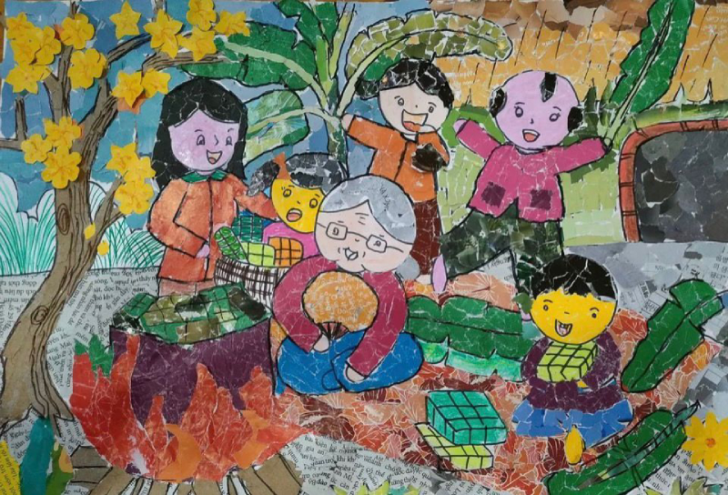 vẽ tranh ngày tết 12