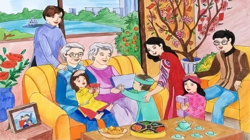 vẽ tranh ngày tết 17