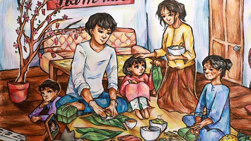 vẽ tranh ngày tết 18