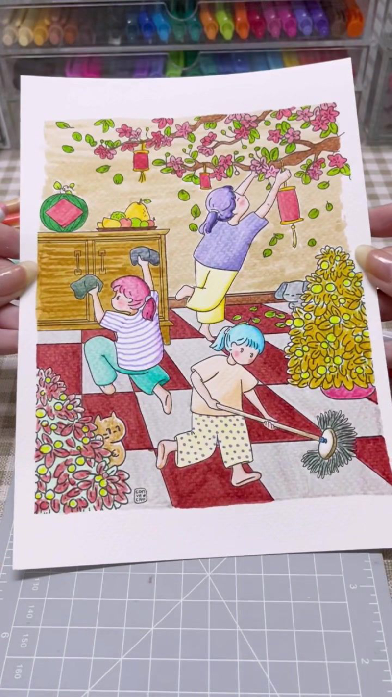 vẽ tranh ngày tết (2)