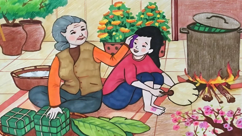 vẽ tranh ngày tết 26