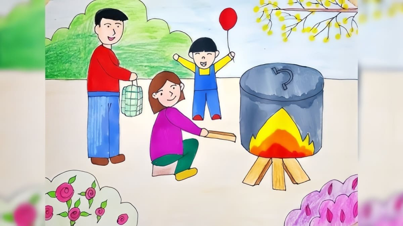 vẽ tranh ngày tết 28