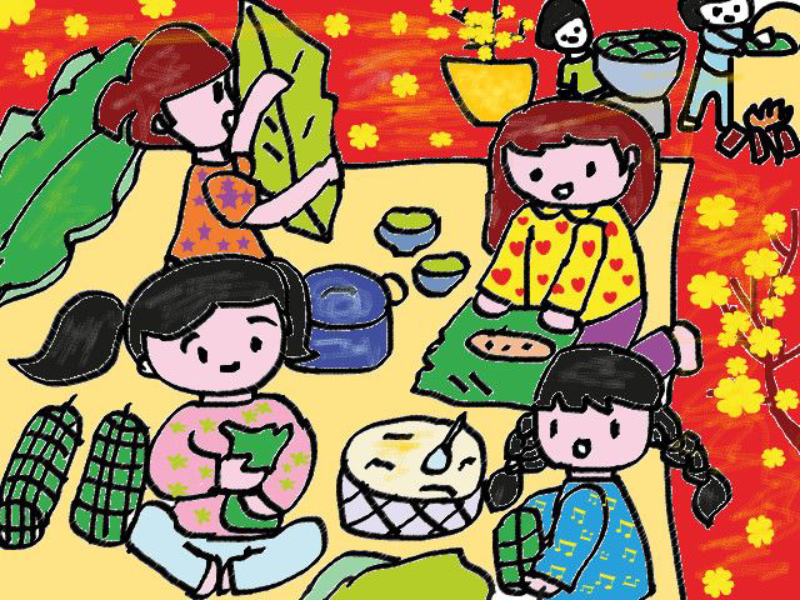 vẽ tranh ngày tết 5