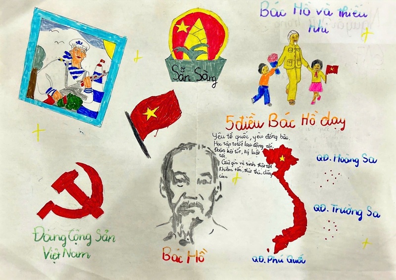 tranh vẽ bác hồ với thiếu nhi 15