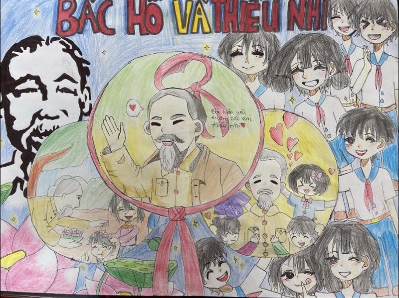 tranh vẽ bác hồ với thiếu nhi 22