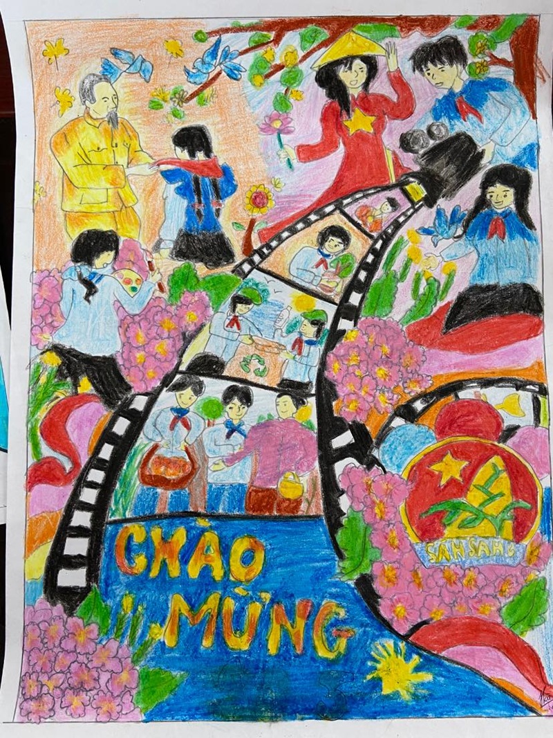 tranh vẽ bác hồ với thiếu nhi 26