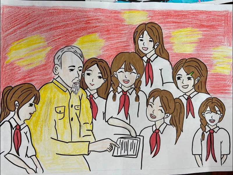 tranh vẽ bác hồ với thiếu nhi 28