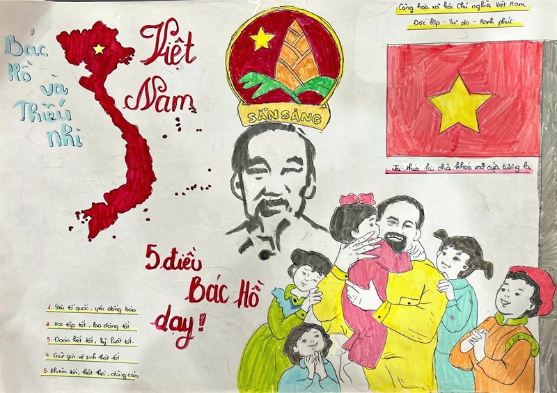 tranh vẽ bác hồ với thiếu nhi 3