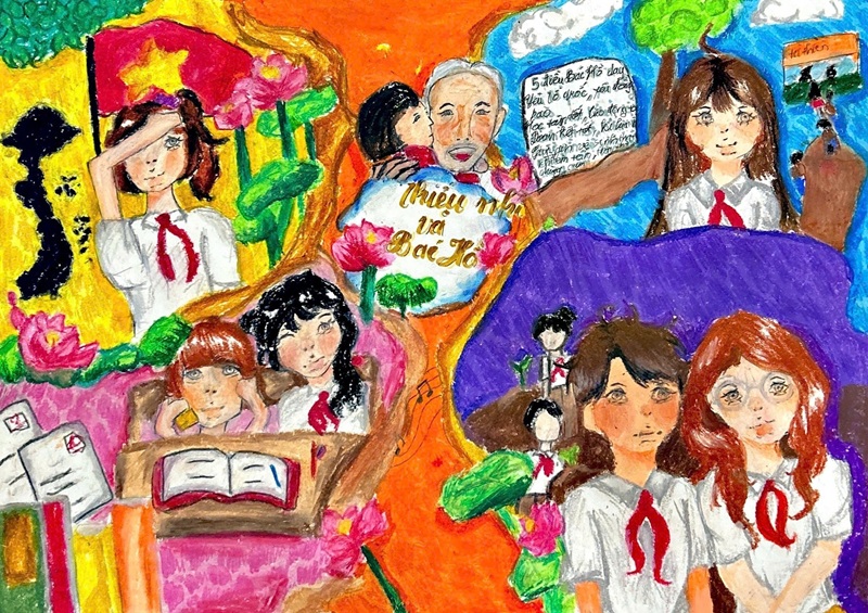 tranh vẽ bác hồ với thiếu nhi 5