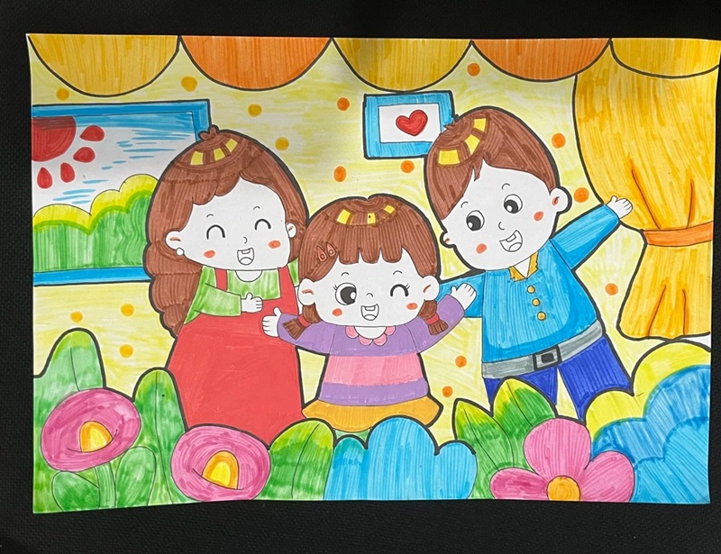 tranh vẽ gia đình 13