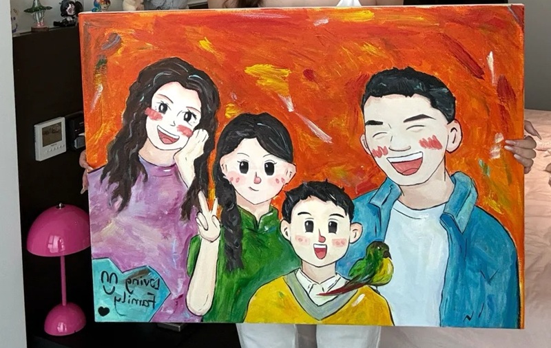 tranh vẽ gia đình 14