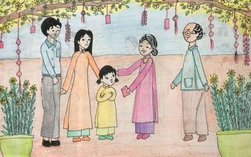 tranh vẽ gia đình 3